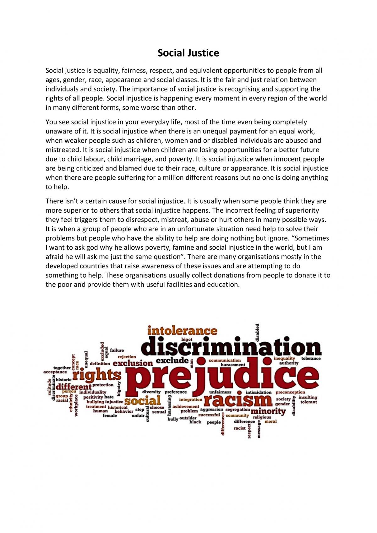 social injustice in the world essay