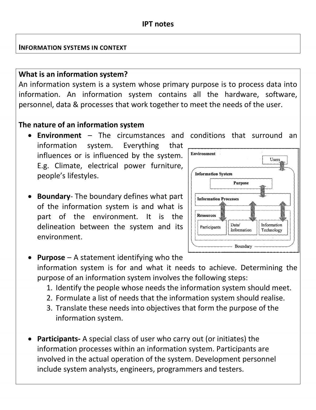 IPT Year 11 Yearly Revision Notes - Page 1