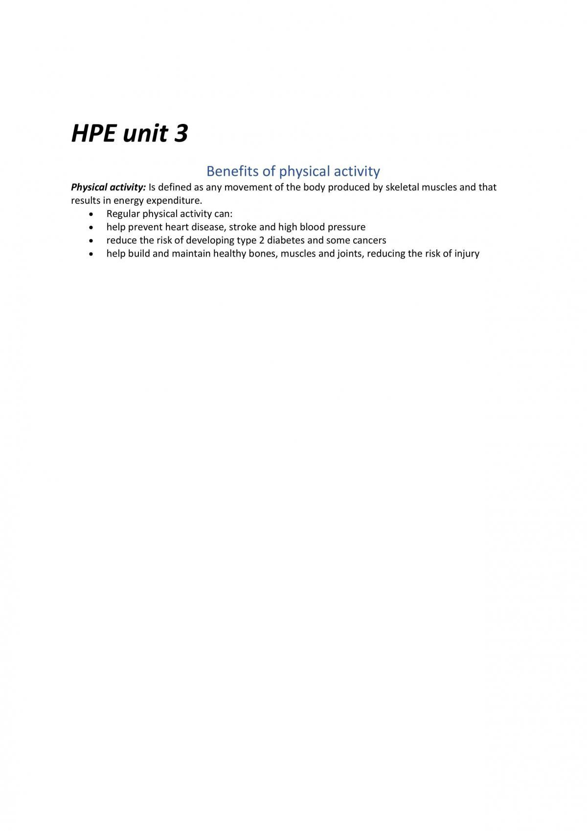 Entire Unit 3 2017 Physical Education Notes  - Page 1