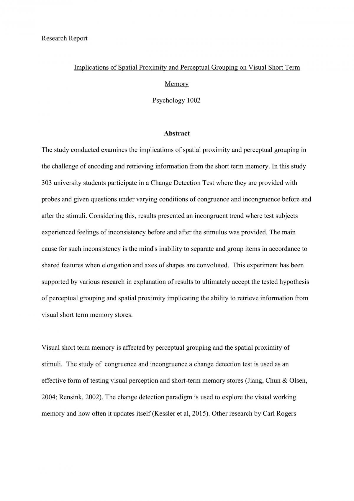 short term and long term memory research paper