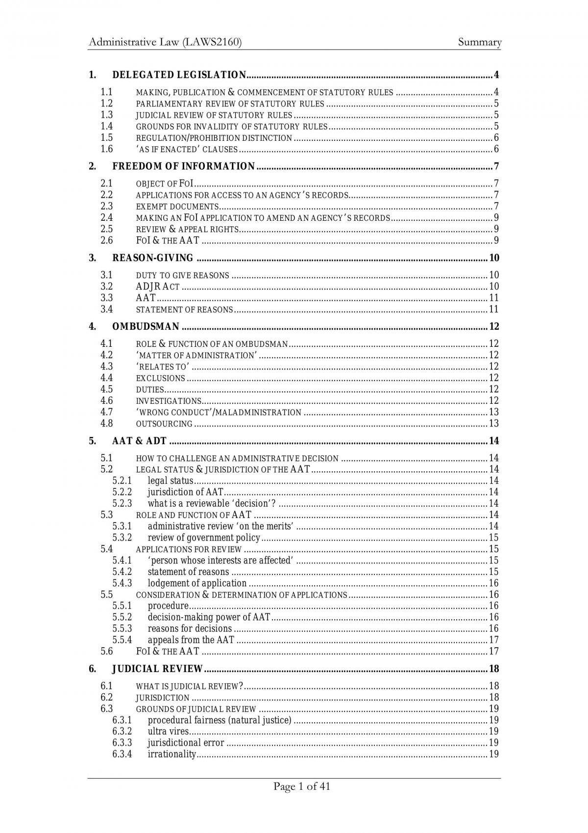 Administration Law Notes - Page 1