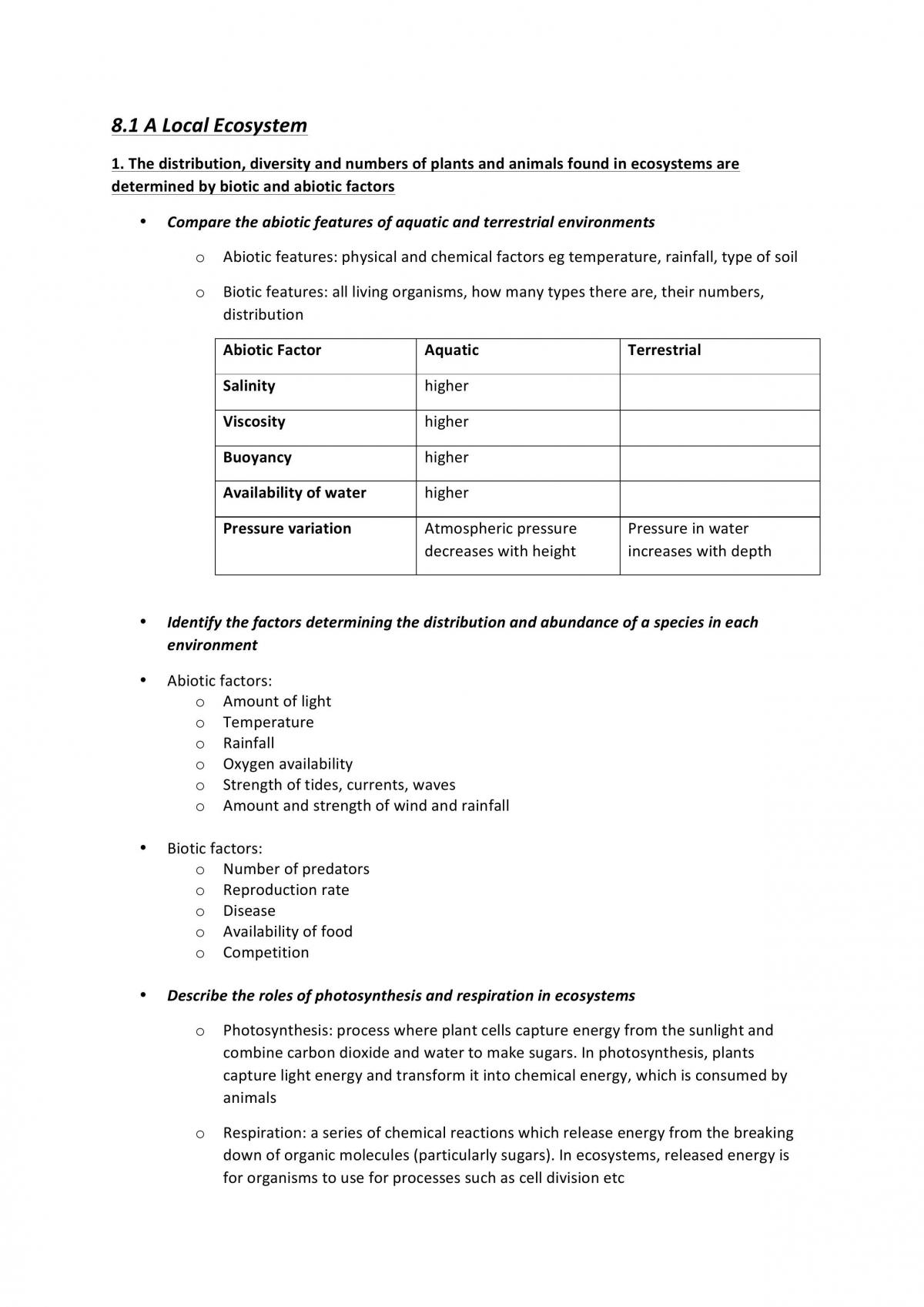 Full Notes for Prelim Biology  - Page 1