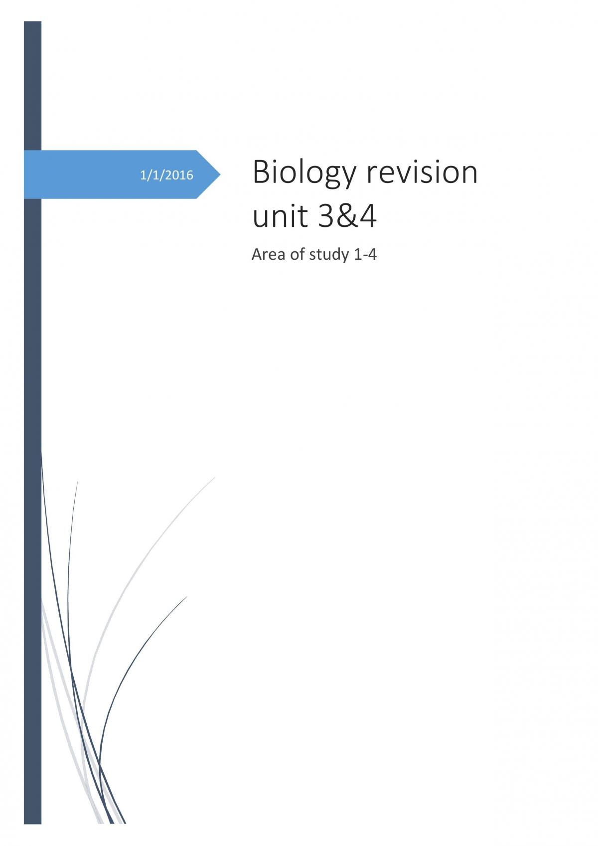 Biology Units 3 & 4 Complete Notes - Page 1