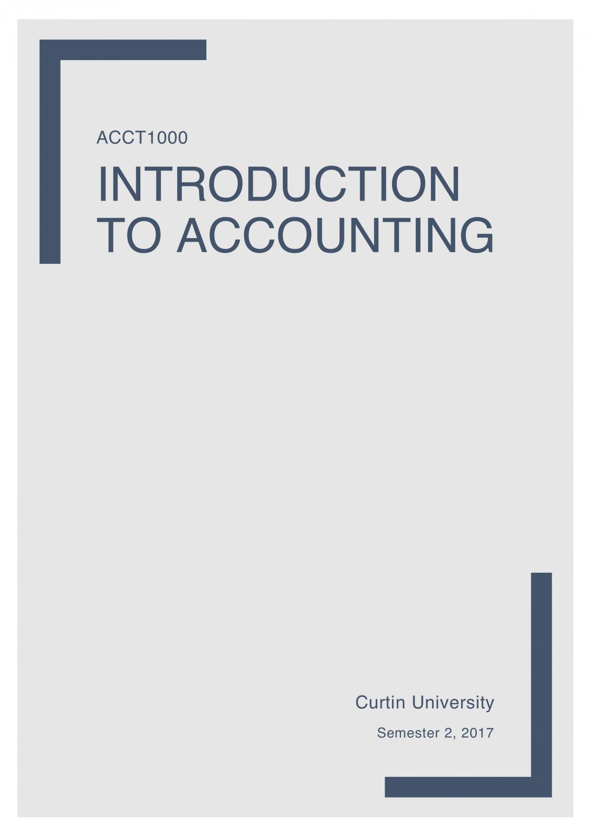 Introduction to Accounting Semester Notes - Page 1