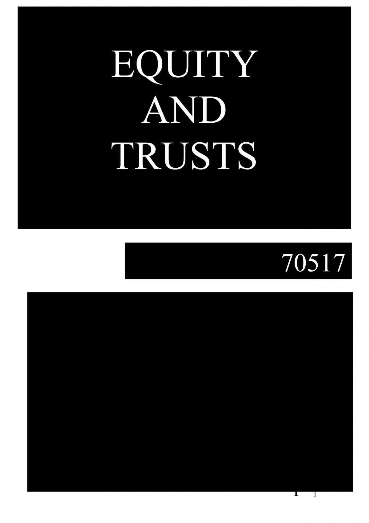 Equity and trusts final exam notes - Page 1
