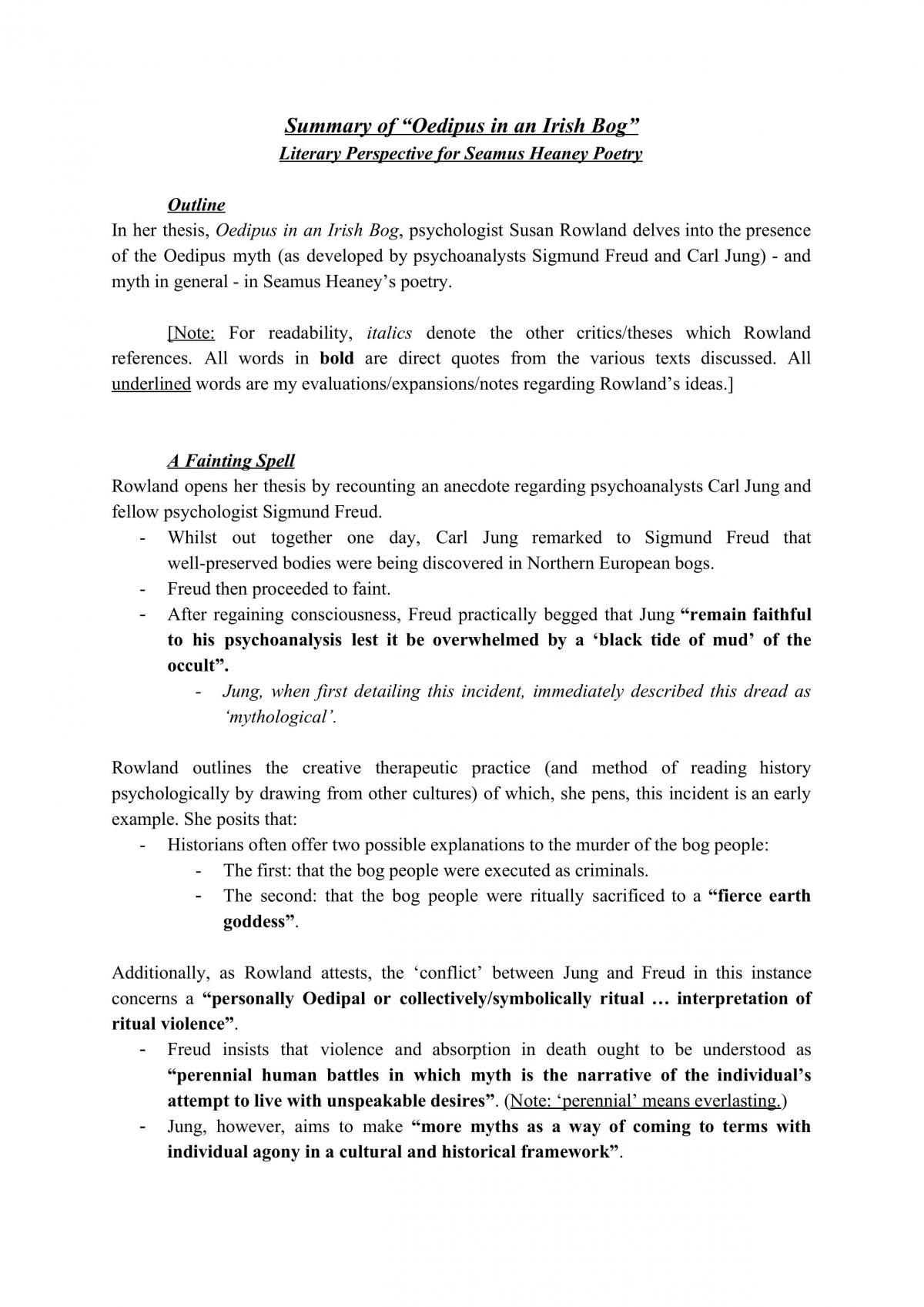 In Summation: “Oedipus in an Irish Bog” - Page 1