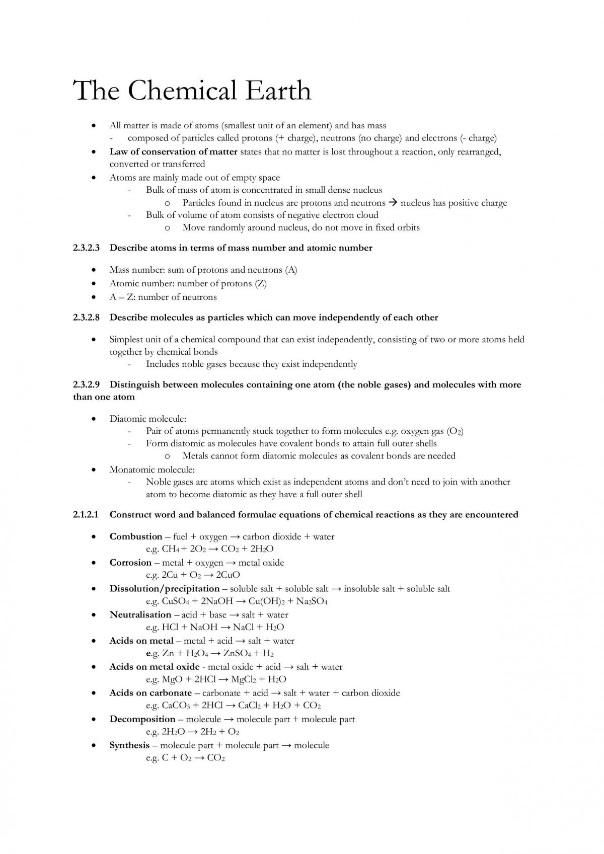 The Chemical Earth Notes - Page 1