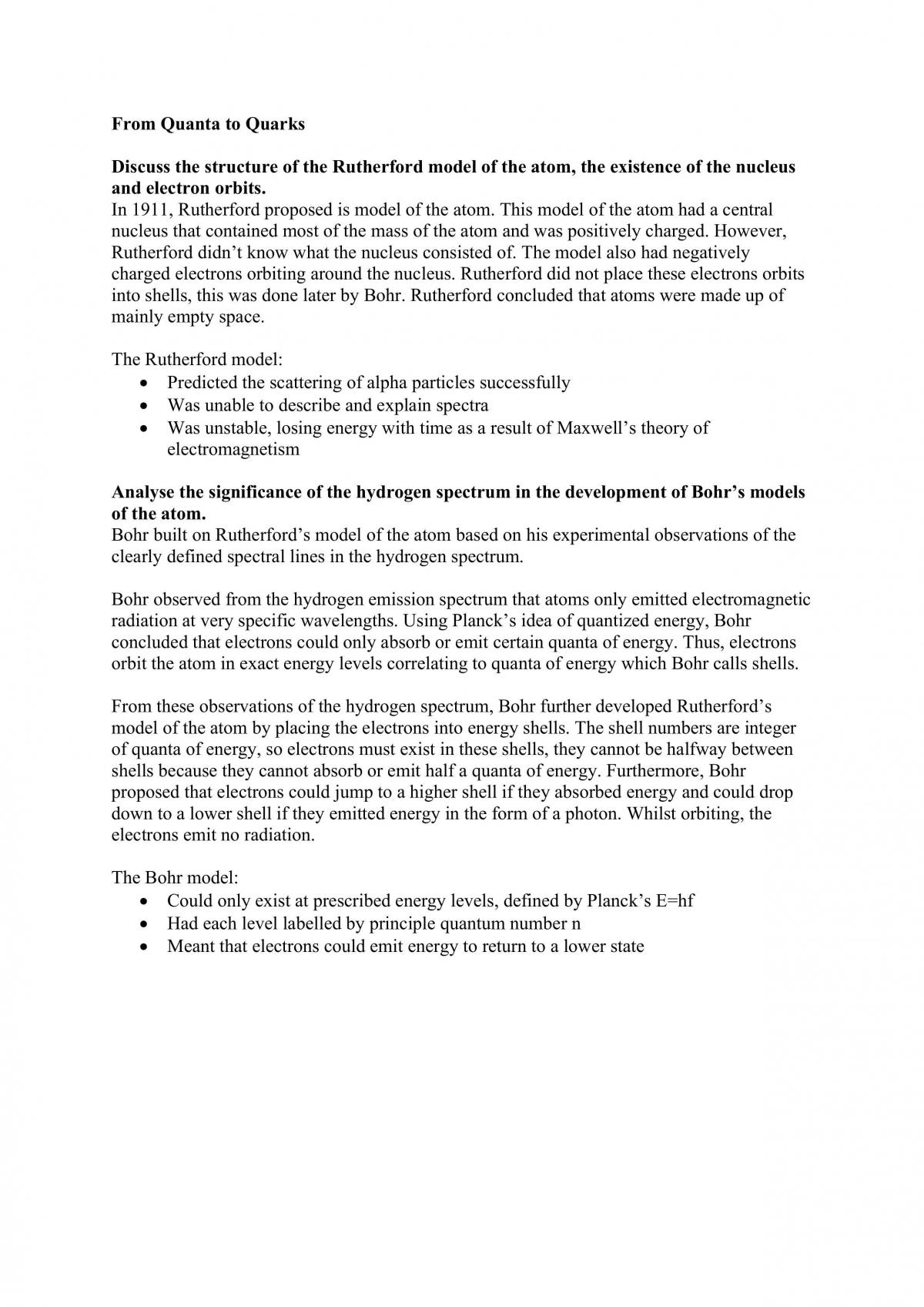 Physics - Quanta to Quarks Notes - Page 1