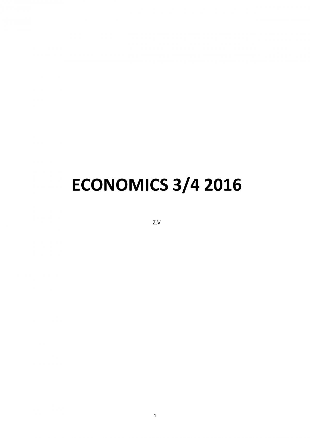 3/4 Economics Notes - Page 1