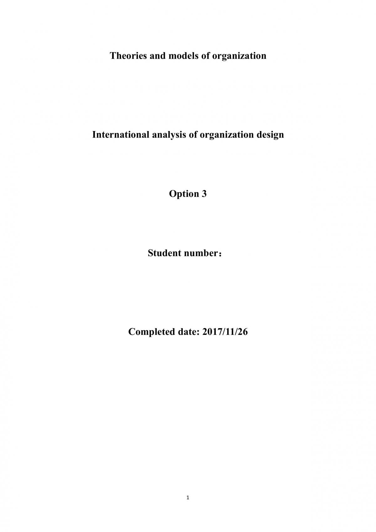 BUSM4192 International Analysis - Page 1