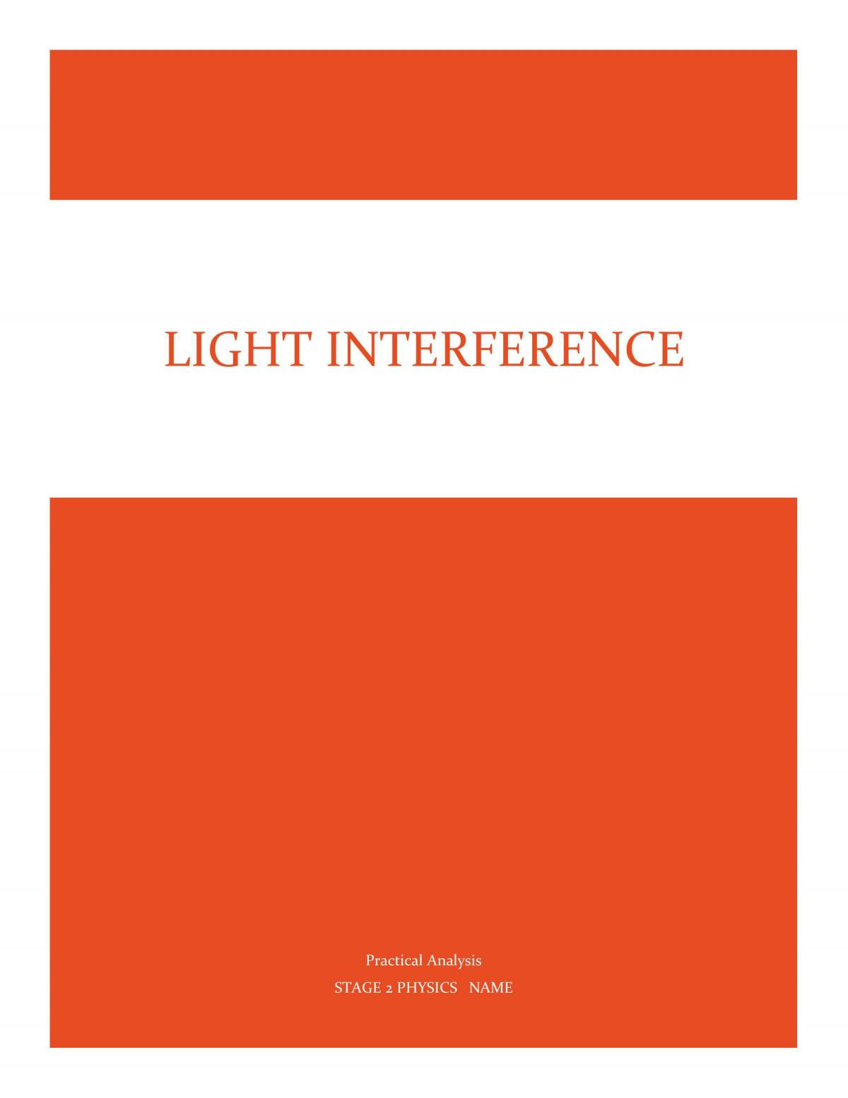 Physics Light Interference Prac - Page 1
