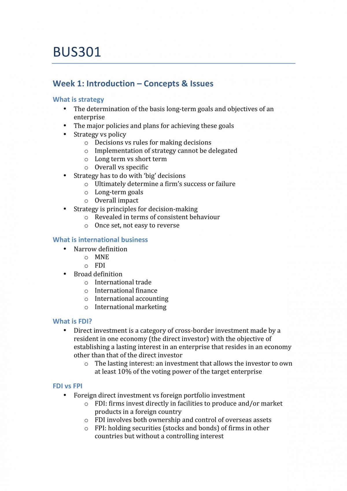 BUS301 Study Notes - Page 1