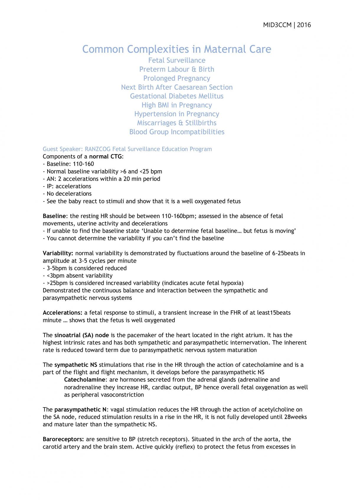 Common Complexities in Maternity Care - Page 1