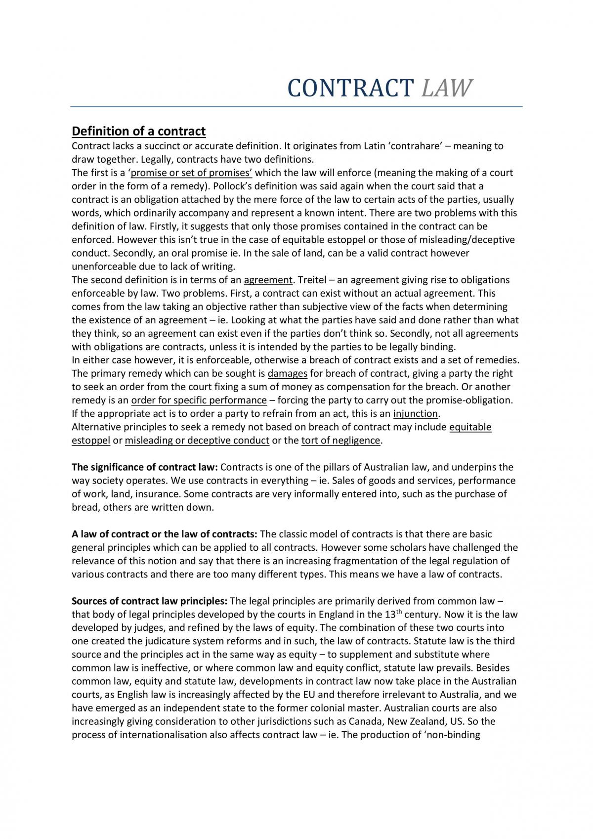 Contract final exam notes - Page 1