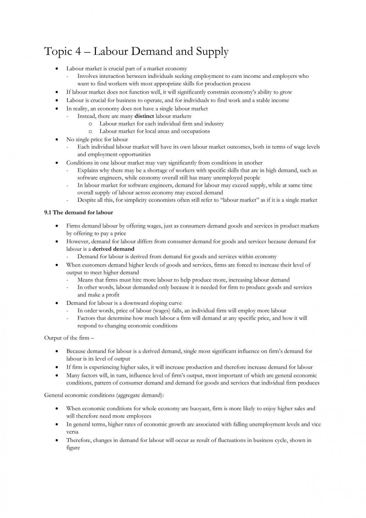 Labour Markets Notes  - Page 1