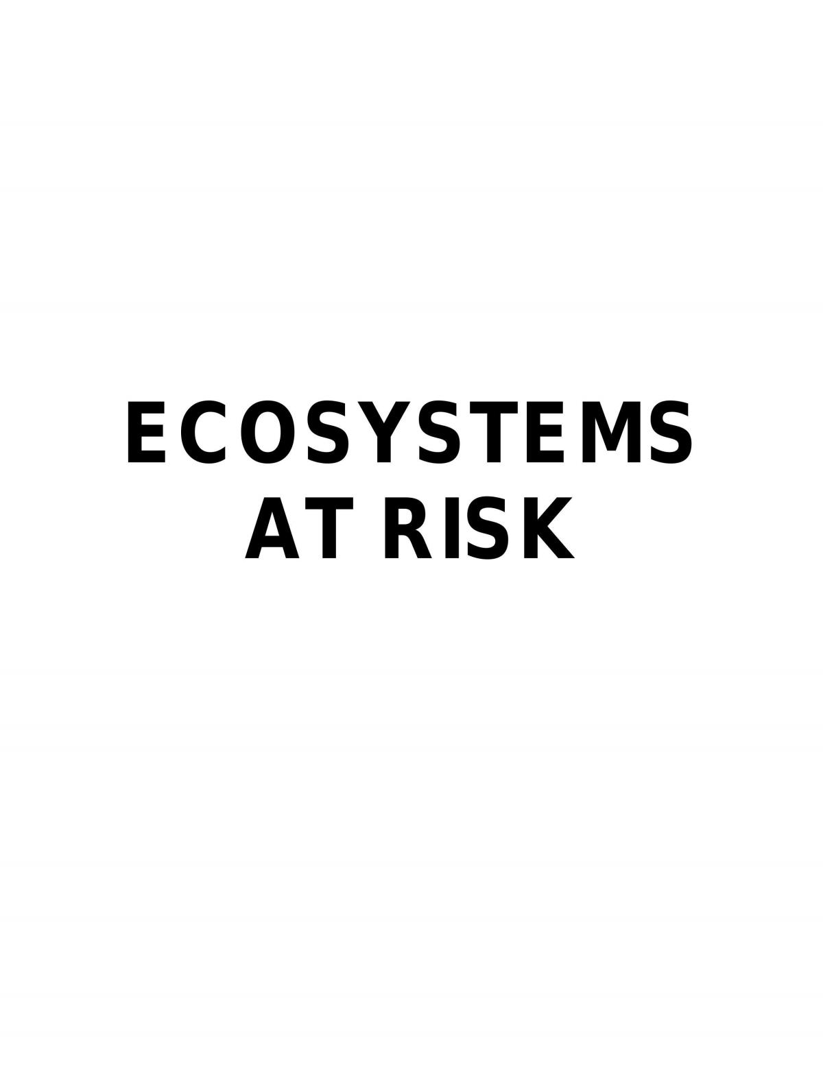 HSC Geography - Ecosystems at Risk Notes - Page 1