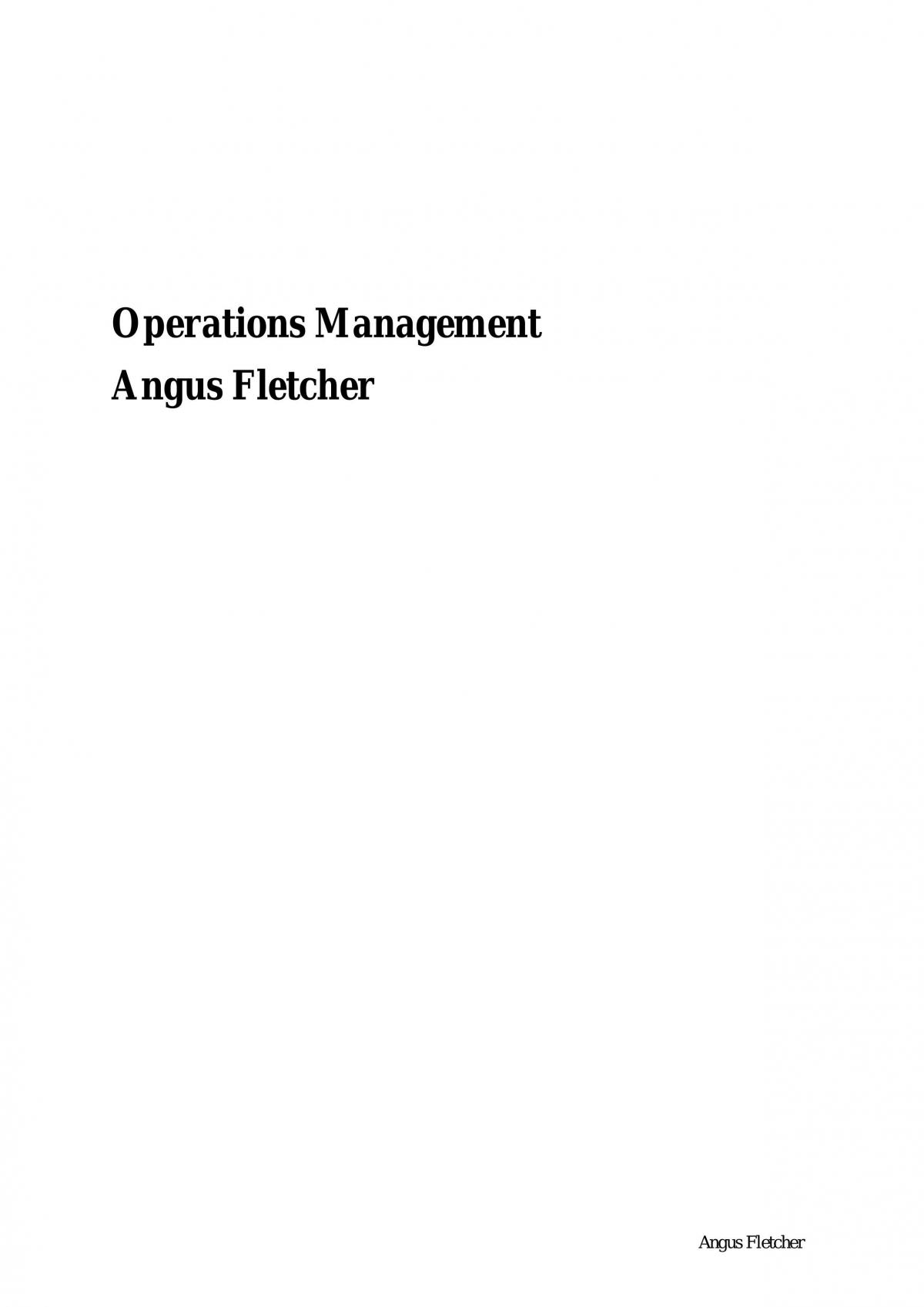 Operations Management  - Page 1