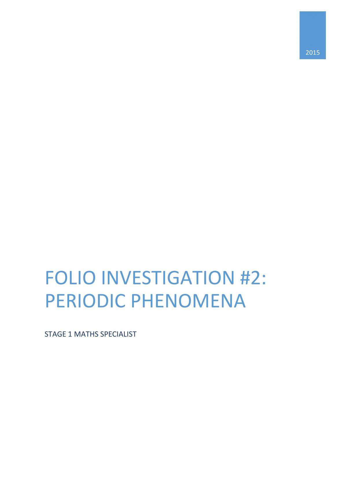 Folio Investigation Periodic Phenomena - Page 1