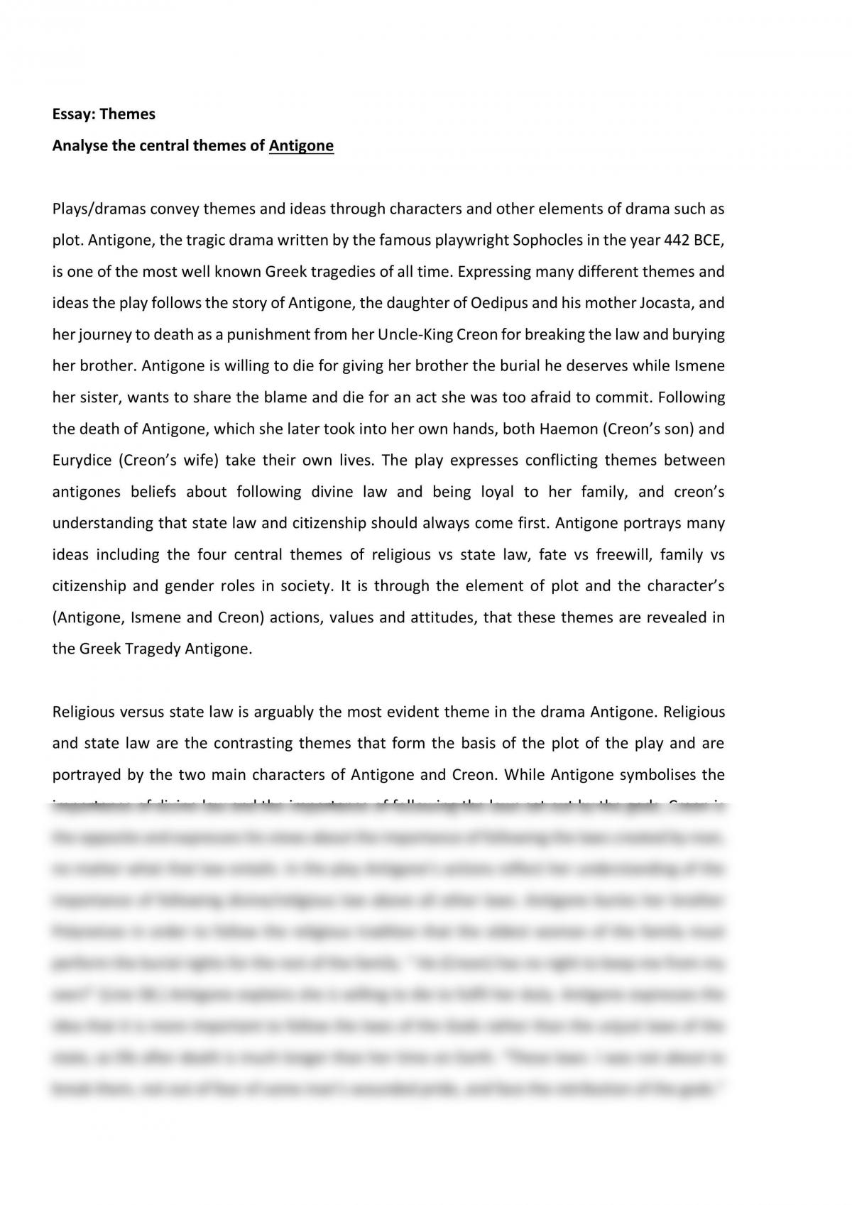 Реферат: Antigone Essay Research Paper Fate Of A