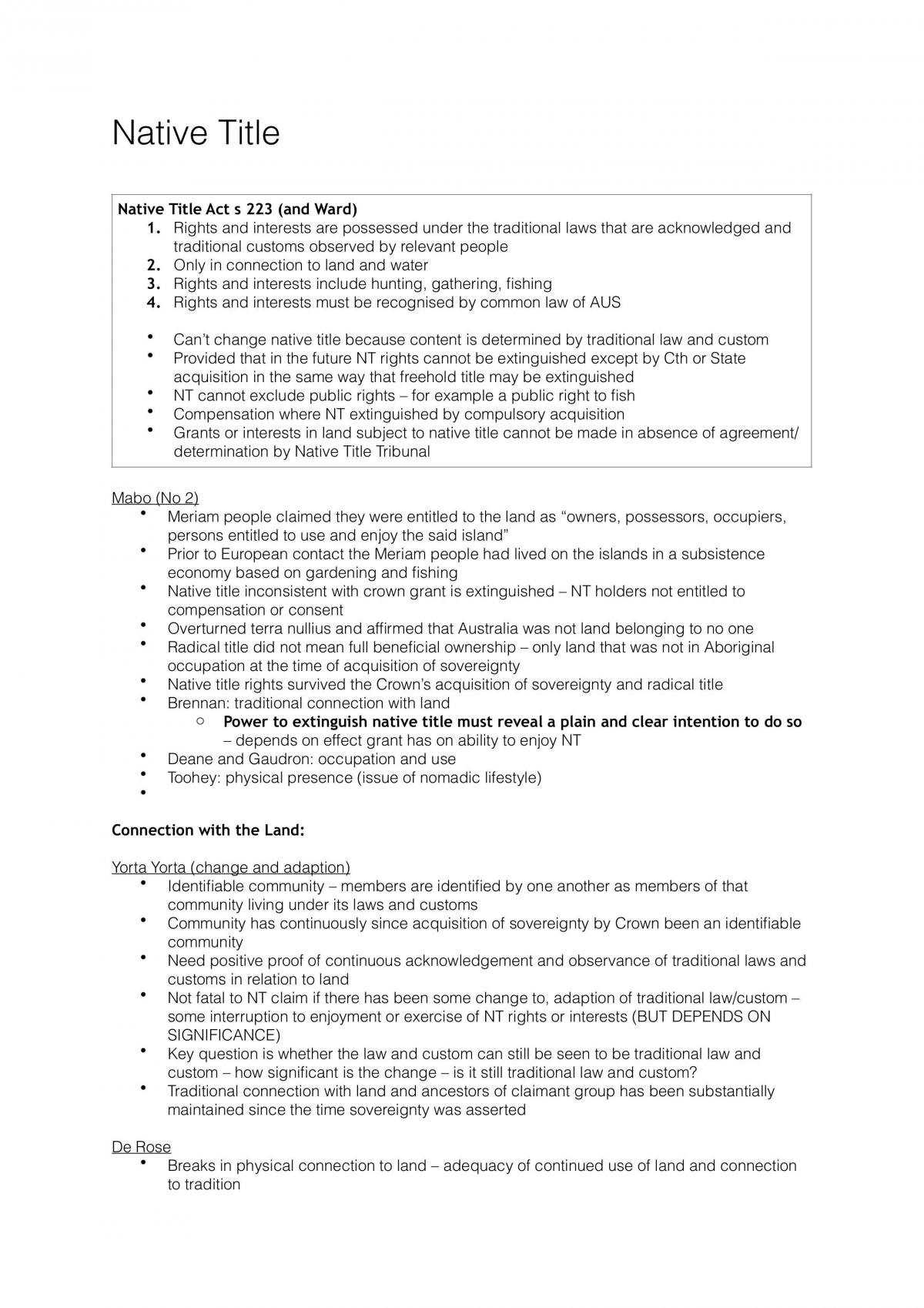 Land Law Study Notes - Page 1