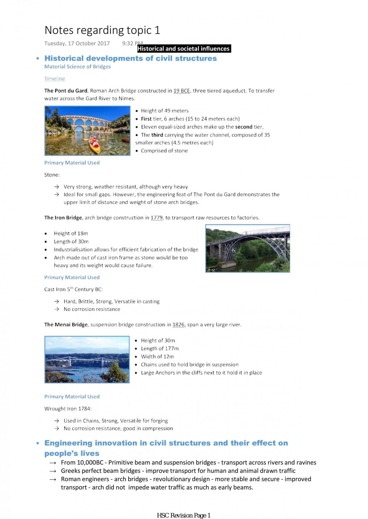 Topic 1: Civil Structures - Page 1