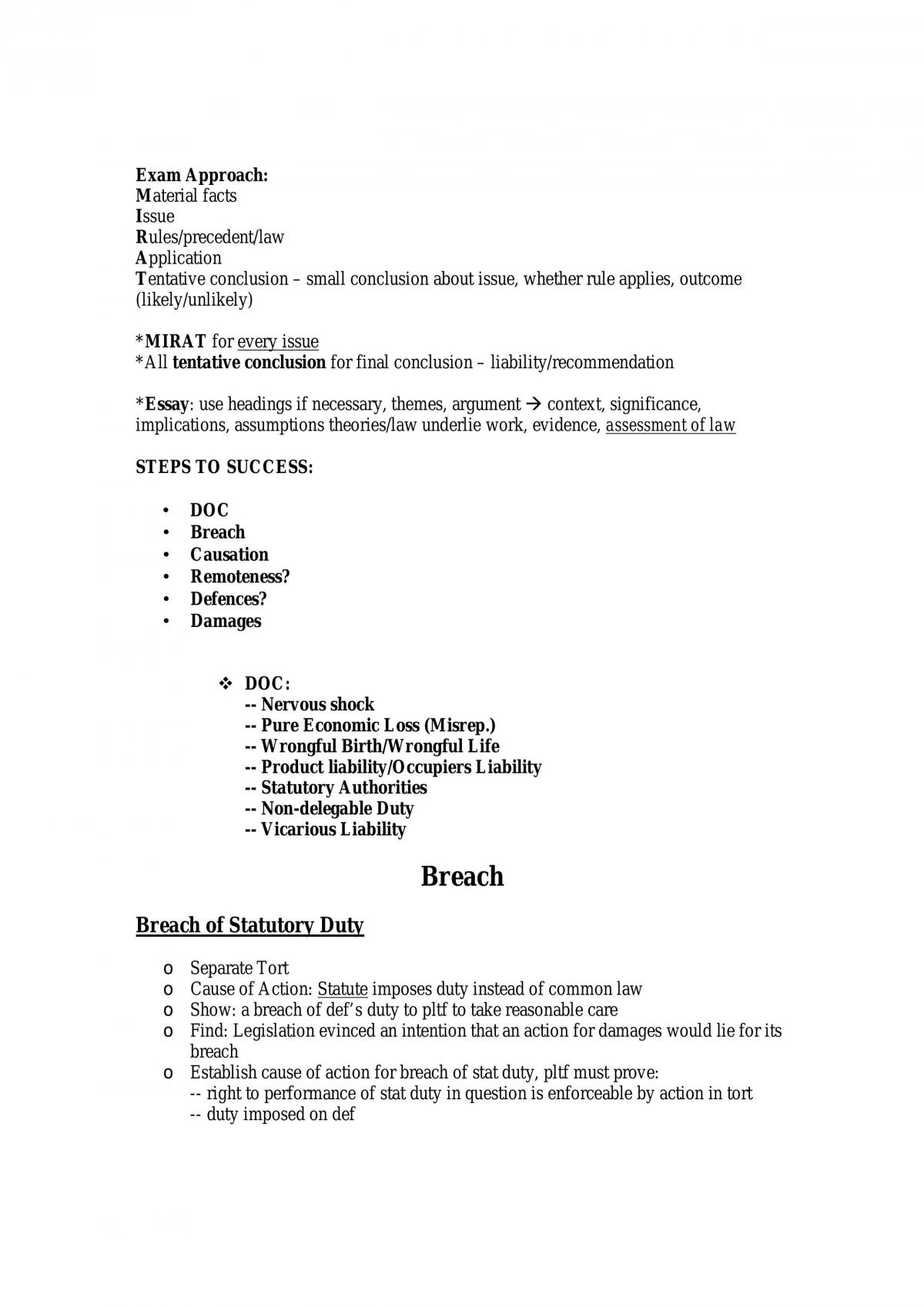 Torts - Page 1