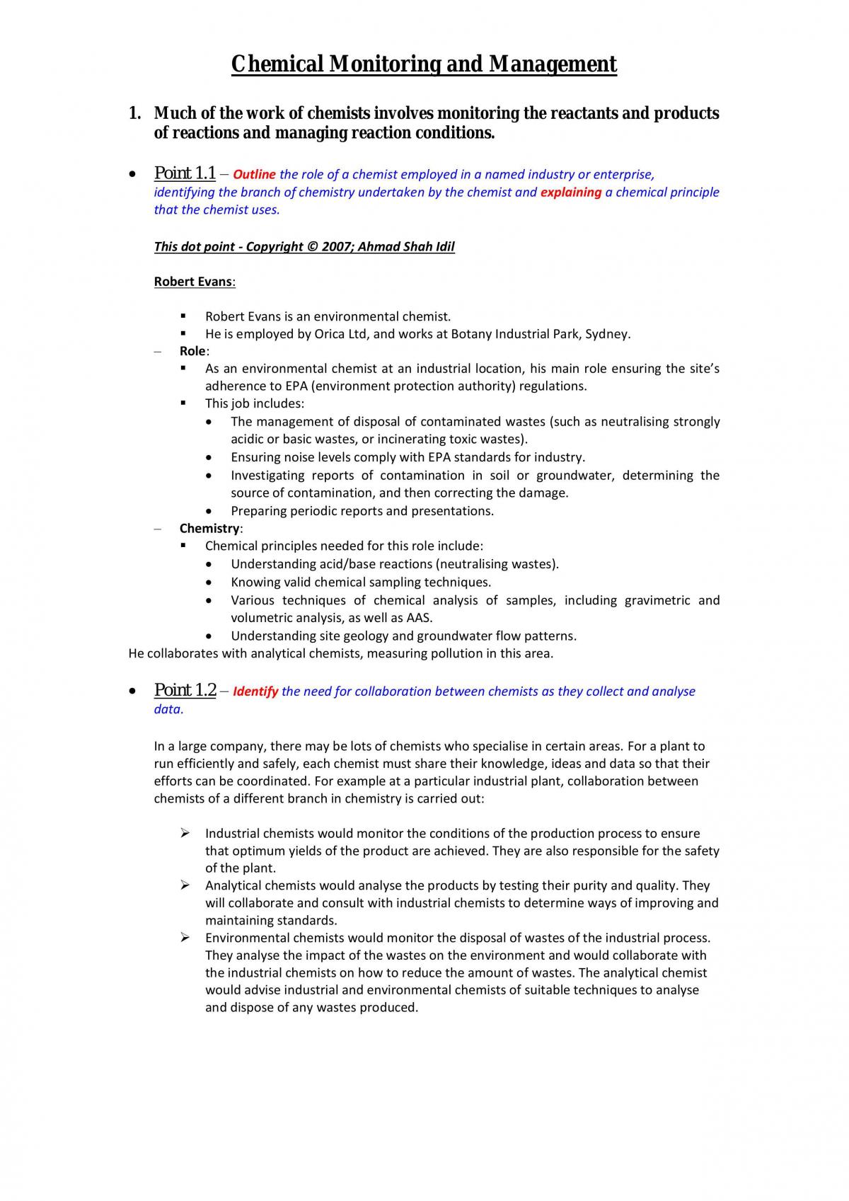 Chemistry CMM notes - Page 1