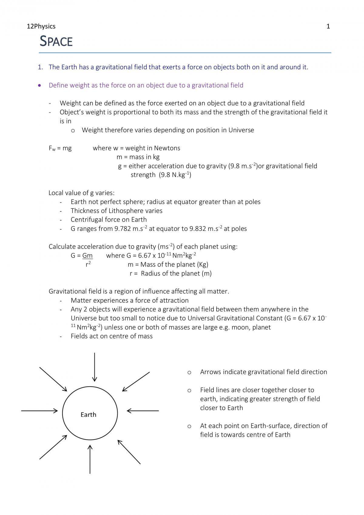 Clear Space HSC Notes - Page 1