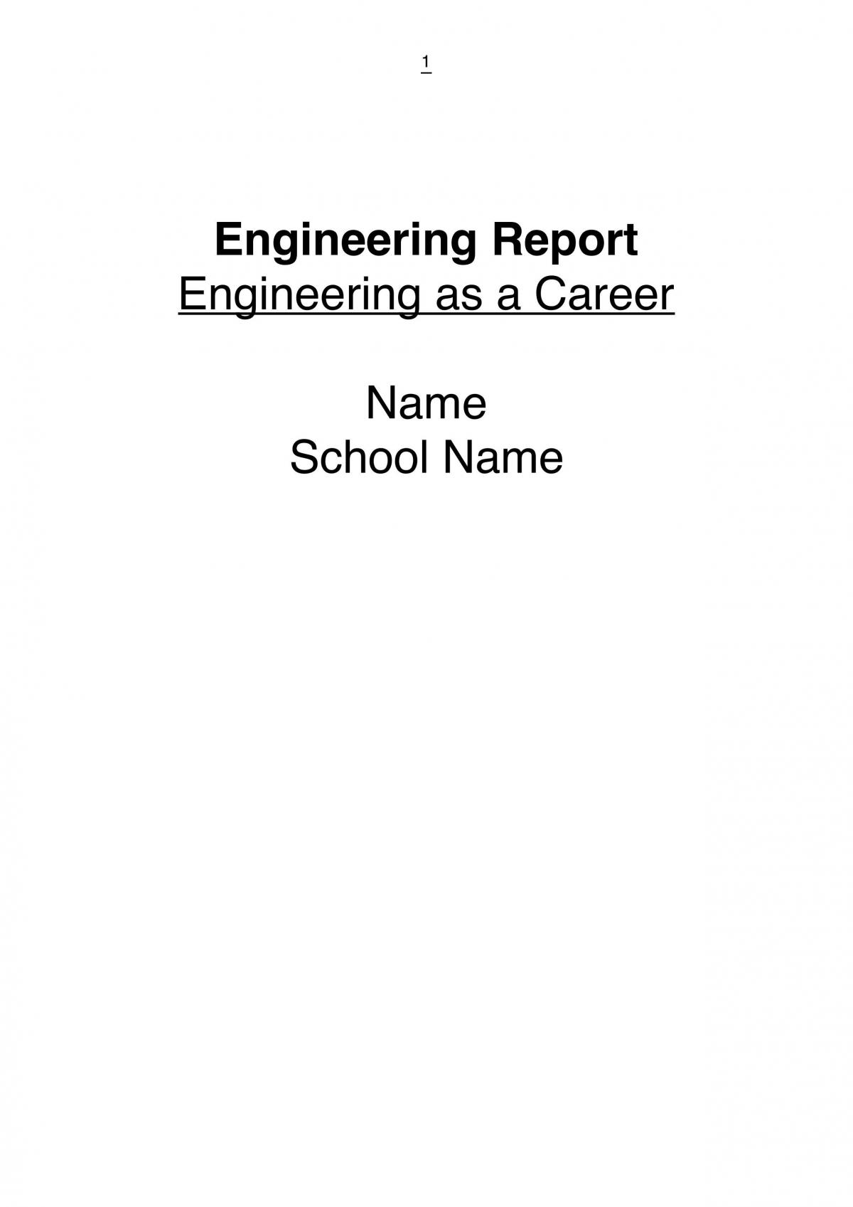 Engineering as a Career Report - Page 1