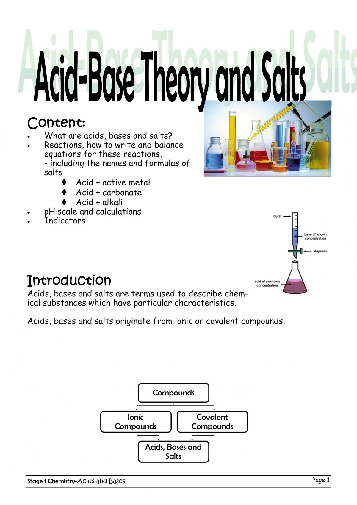 Reacting Quantities Notes  - Page 1