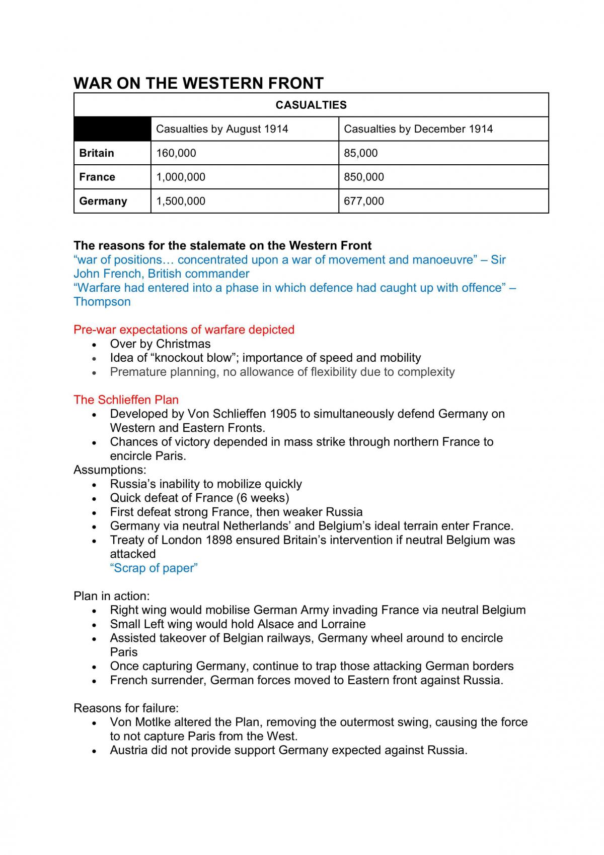Modern History Core Study Notes  - Page 1