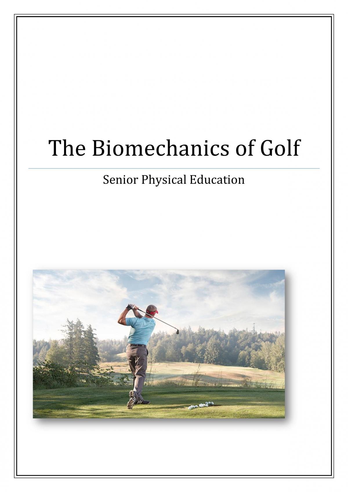 Application of Biomechanical Principles to Golf Swing - Page 1