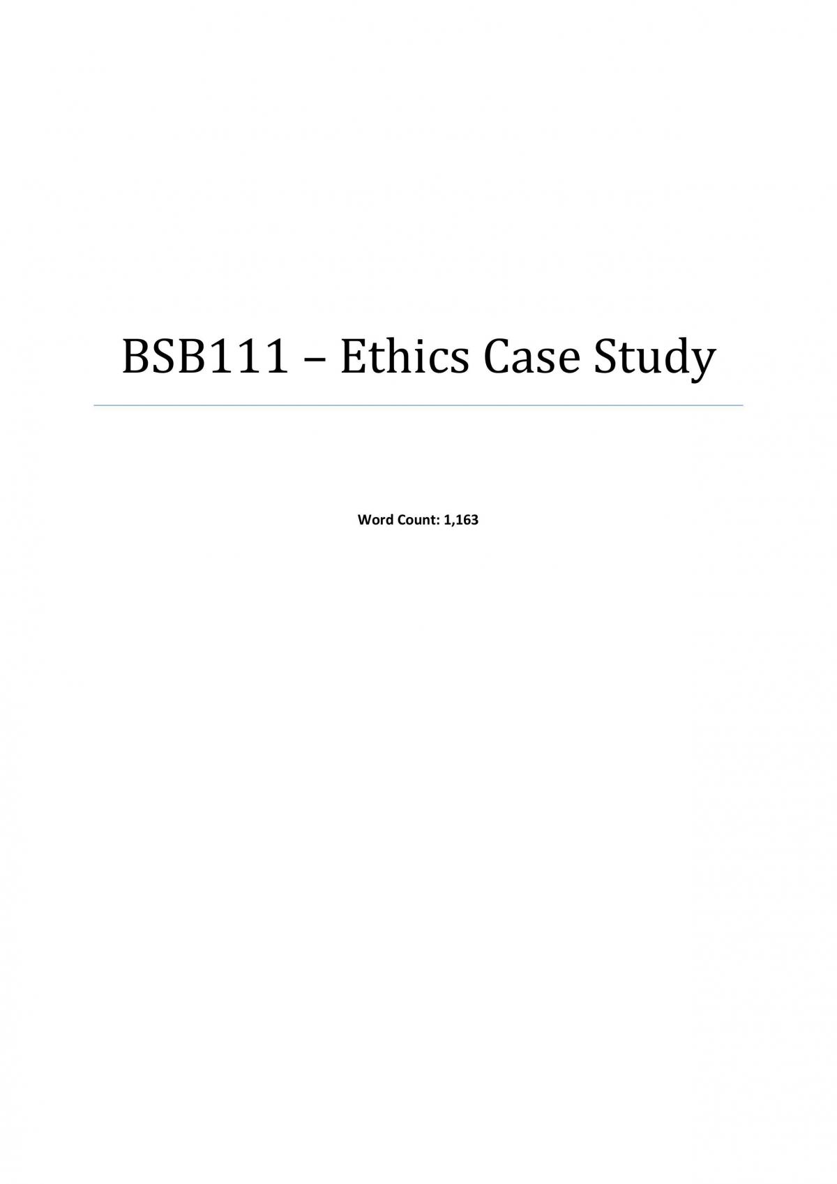 Ethics Case Study - Page 1