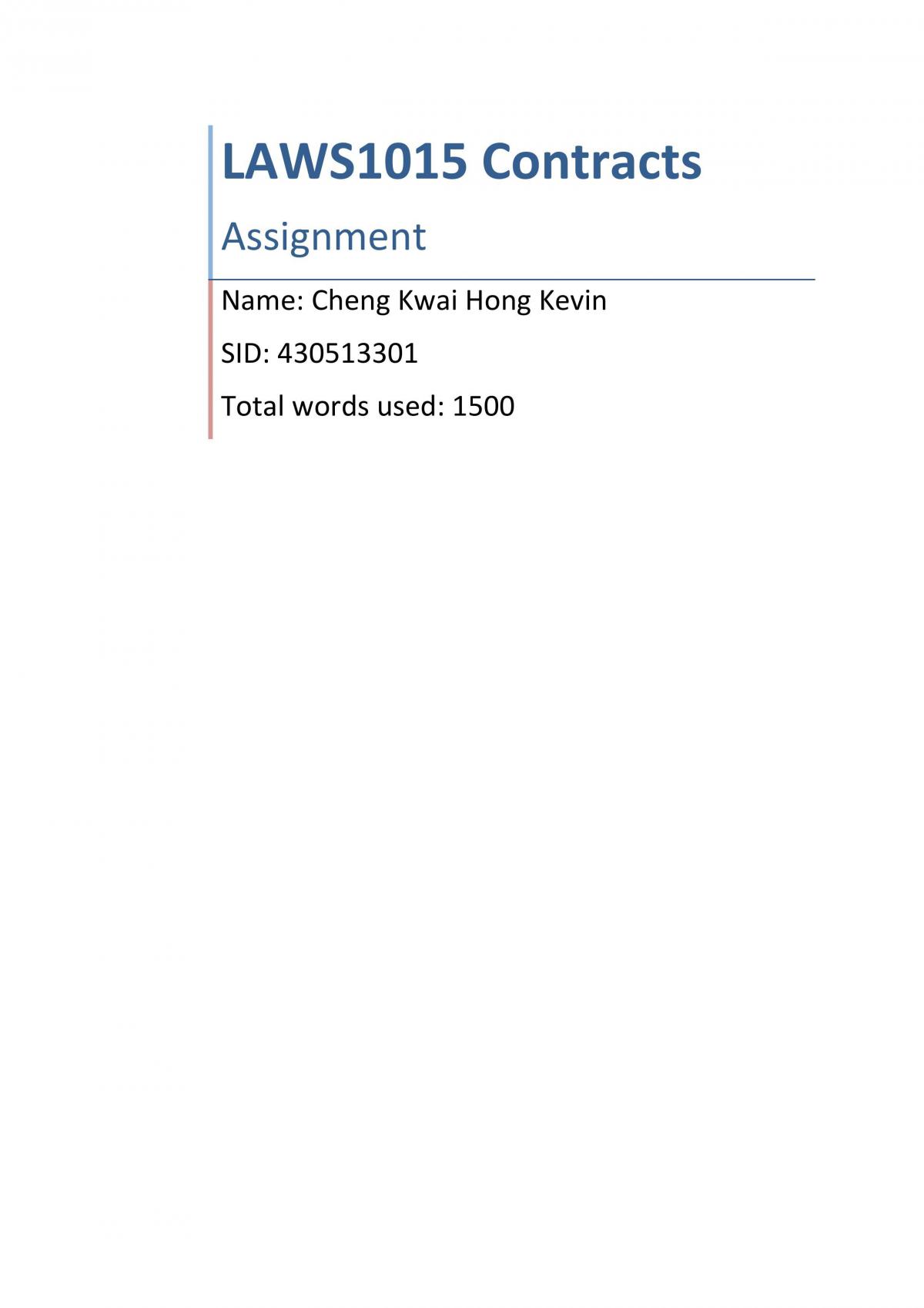 Contracts Assignment - Page 1