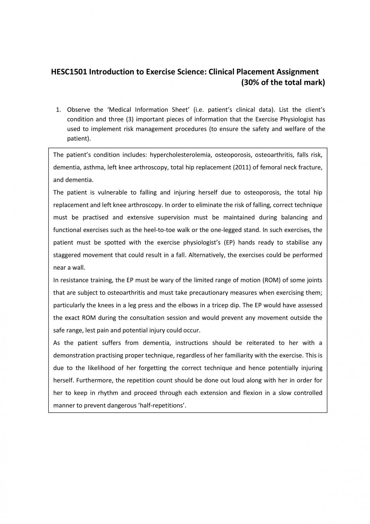 Clinical Assignment - Page 1