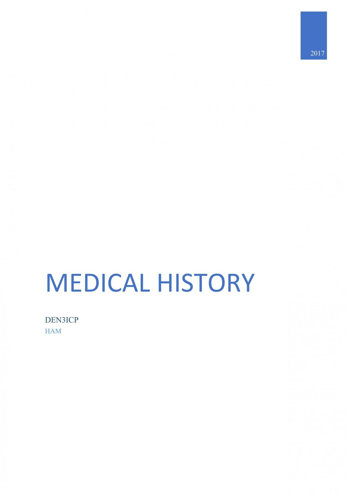 Medical History  - Page 1