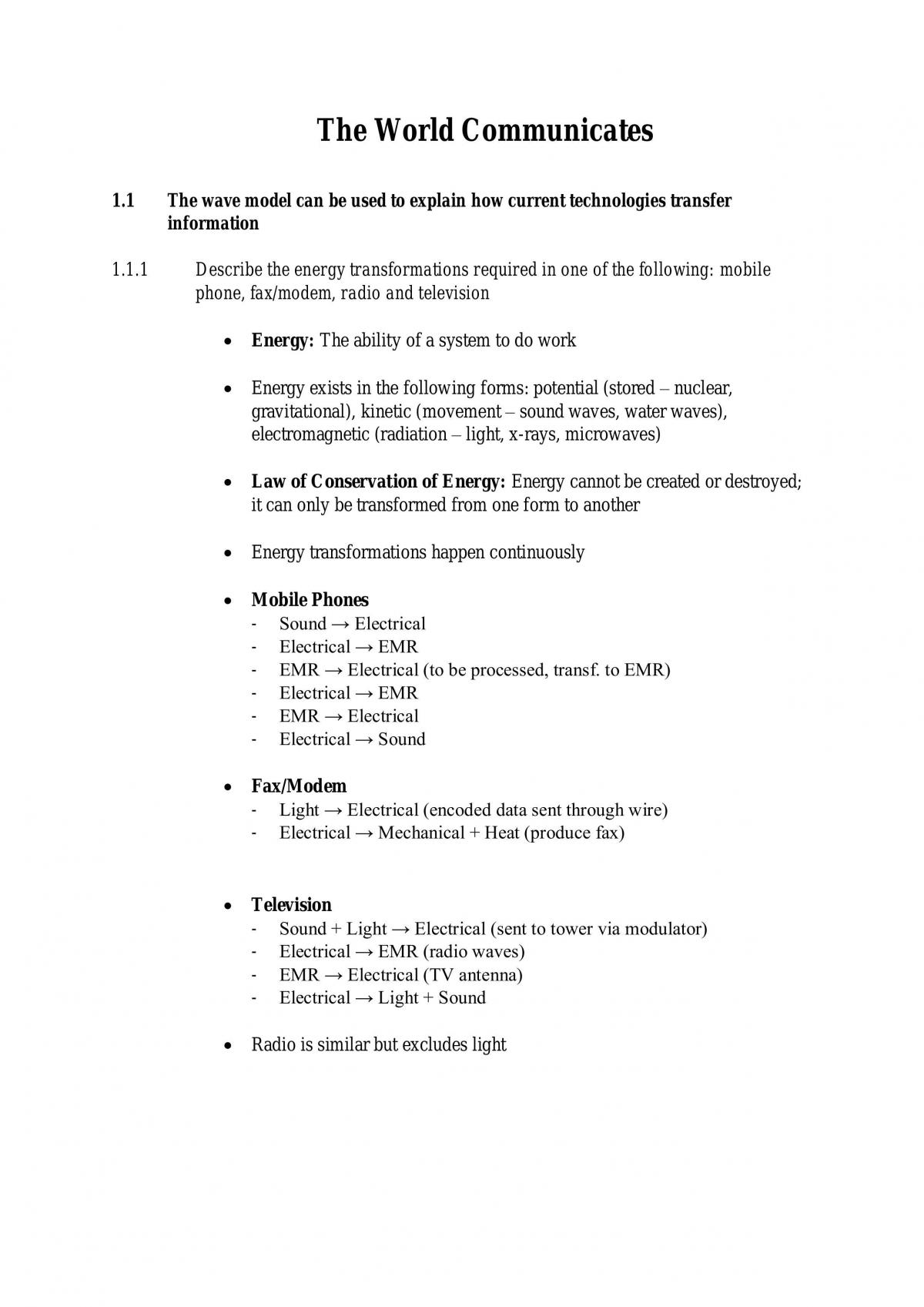 Preliminary Physics World Communicates Full Study Notes - Page 1