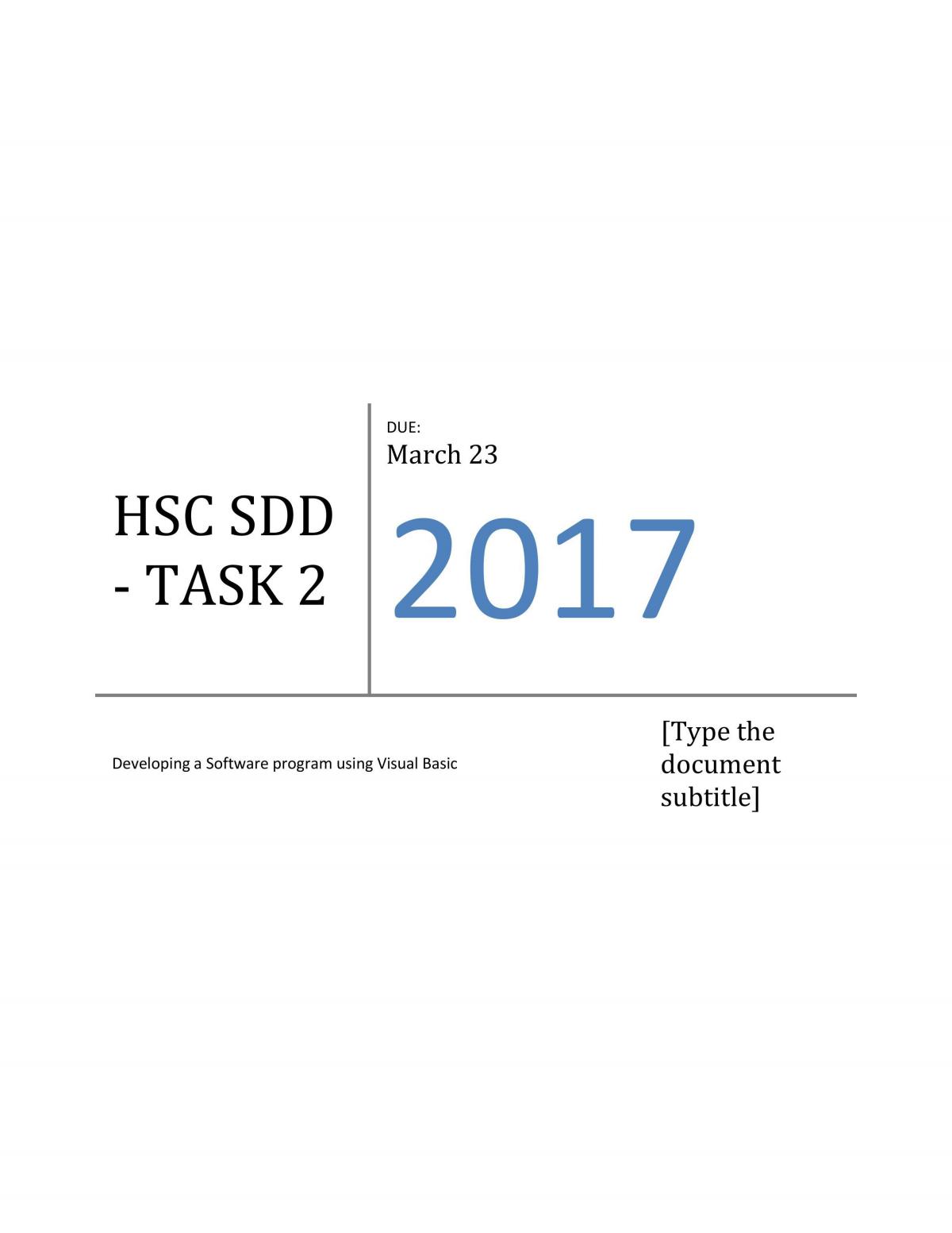 Developing a Software Solution (using Visual Basic) - Page 1