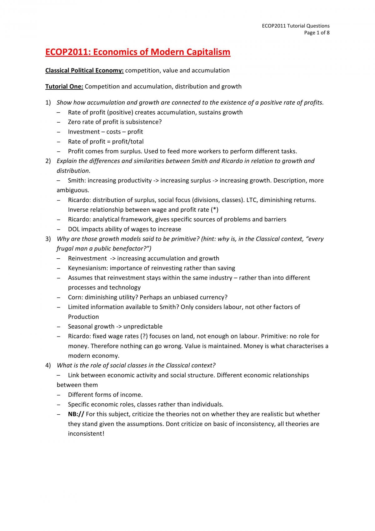 Tutorial notes typed - Page 1