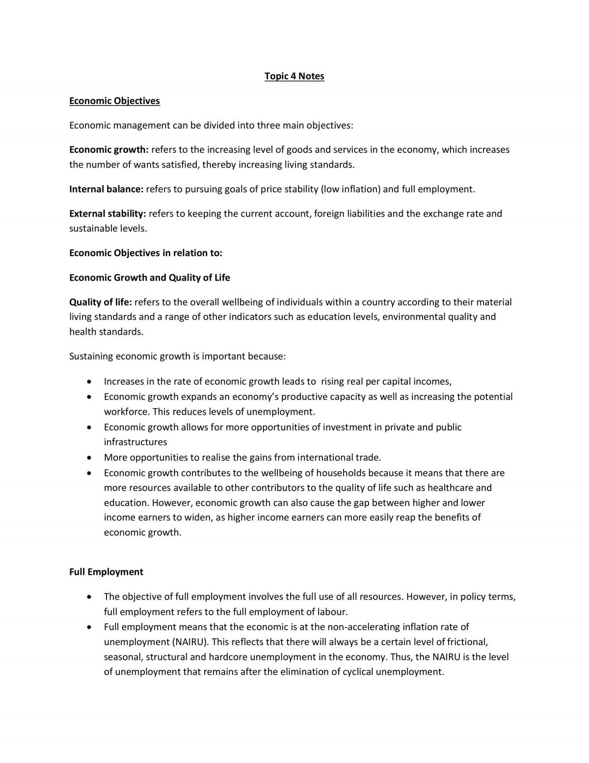 Economic Policies Notes - Page 1