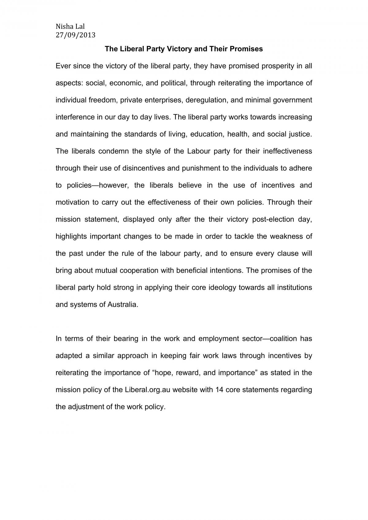 WORK1003 Assignment - Page 1