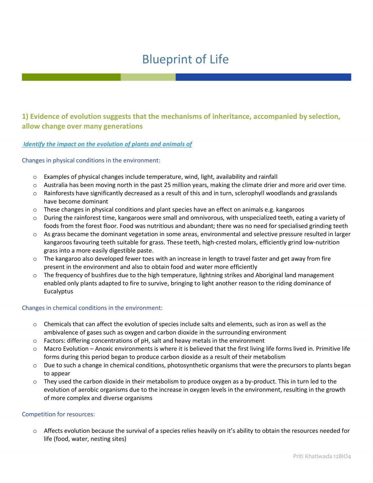 Blueprint of Life Notes - Page 1