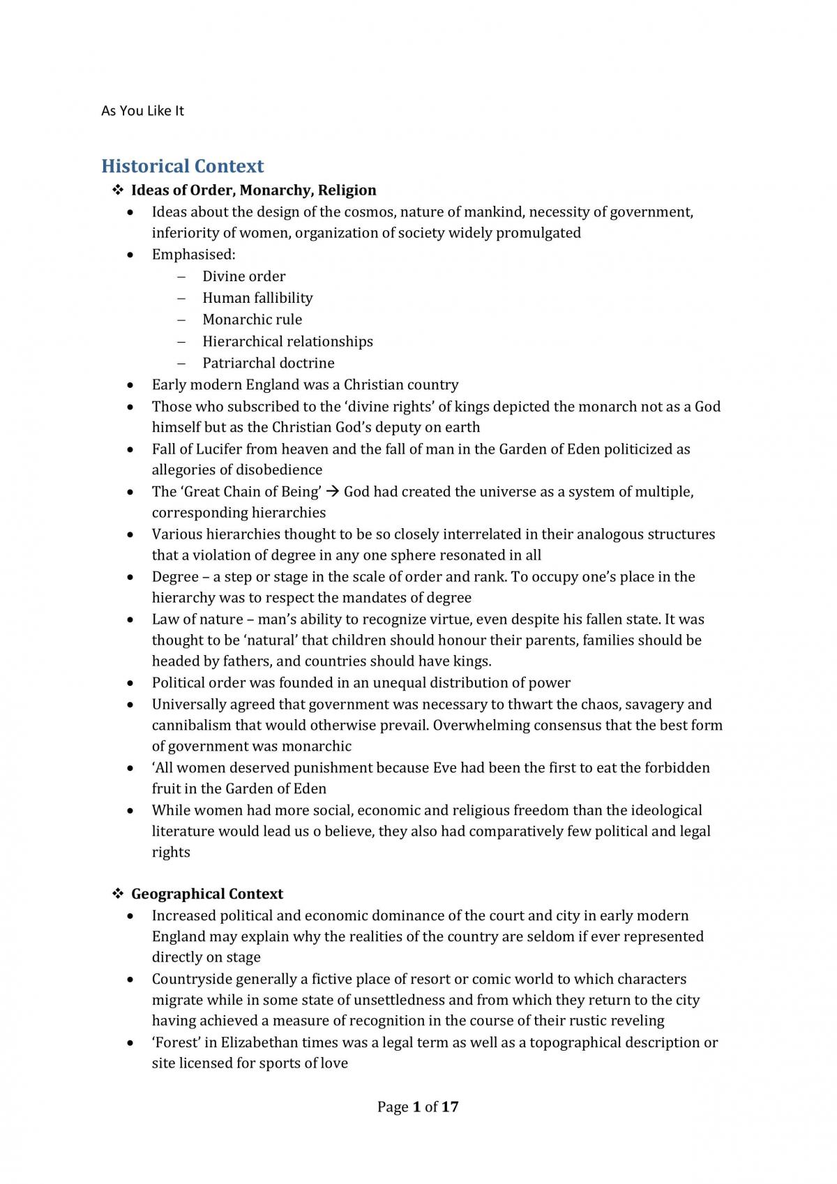 As you like it notes - Page 1