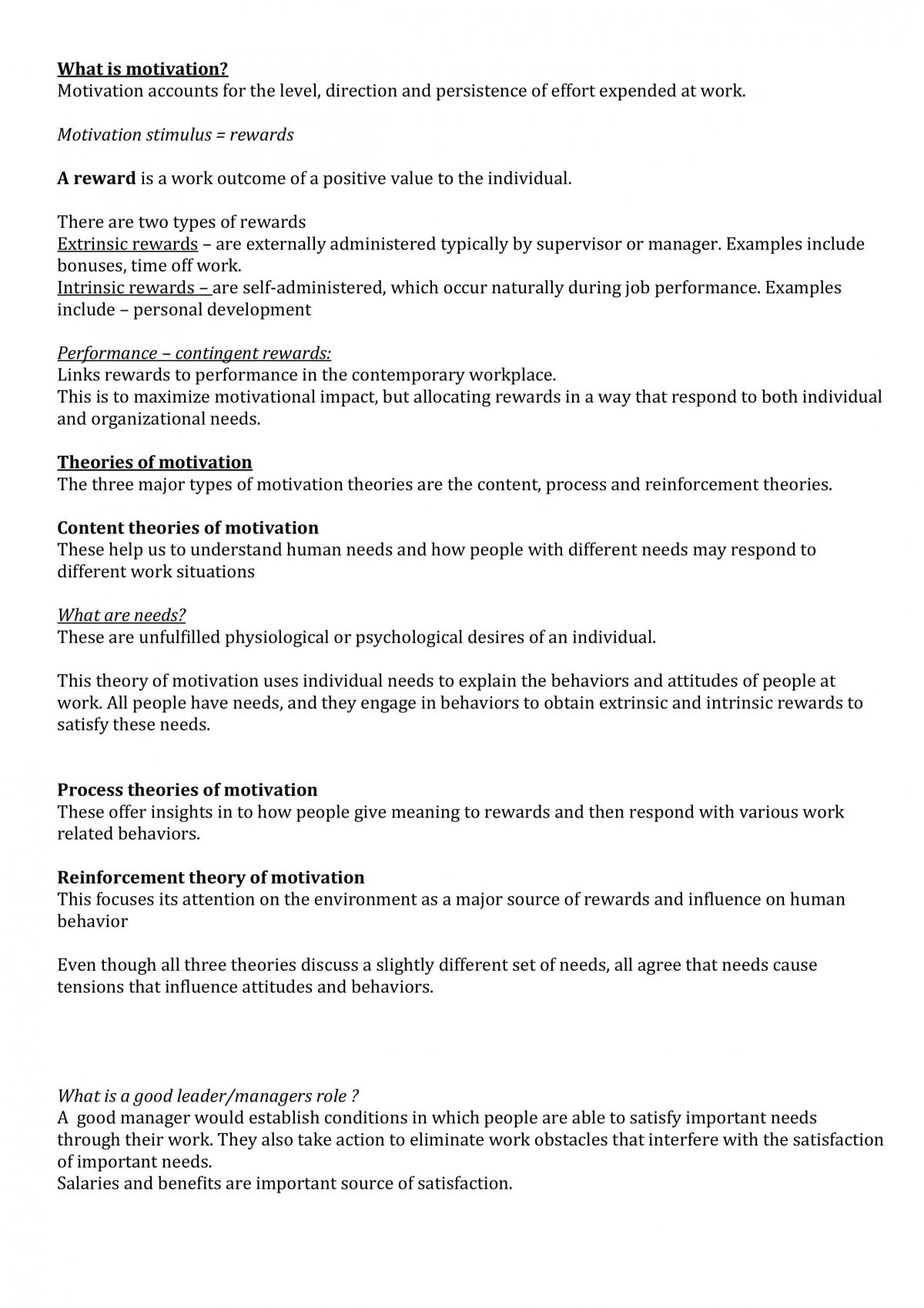 motivation notes. from chapter and lecture - Page 1