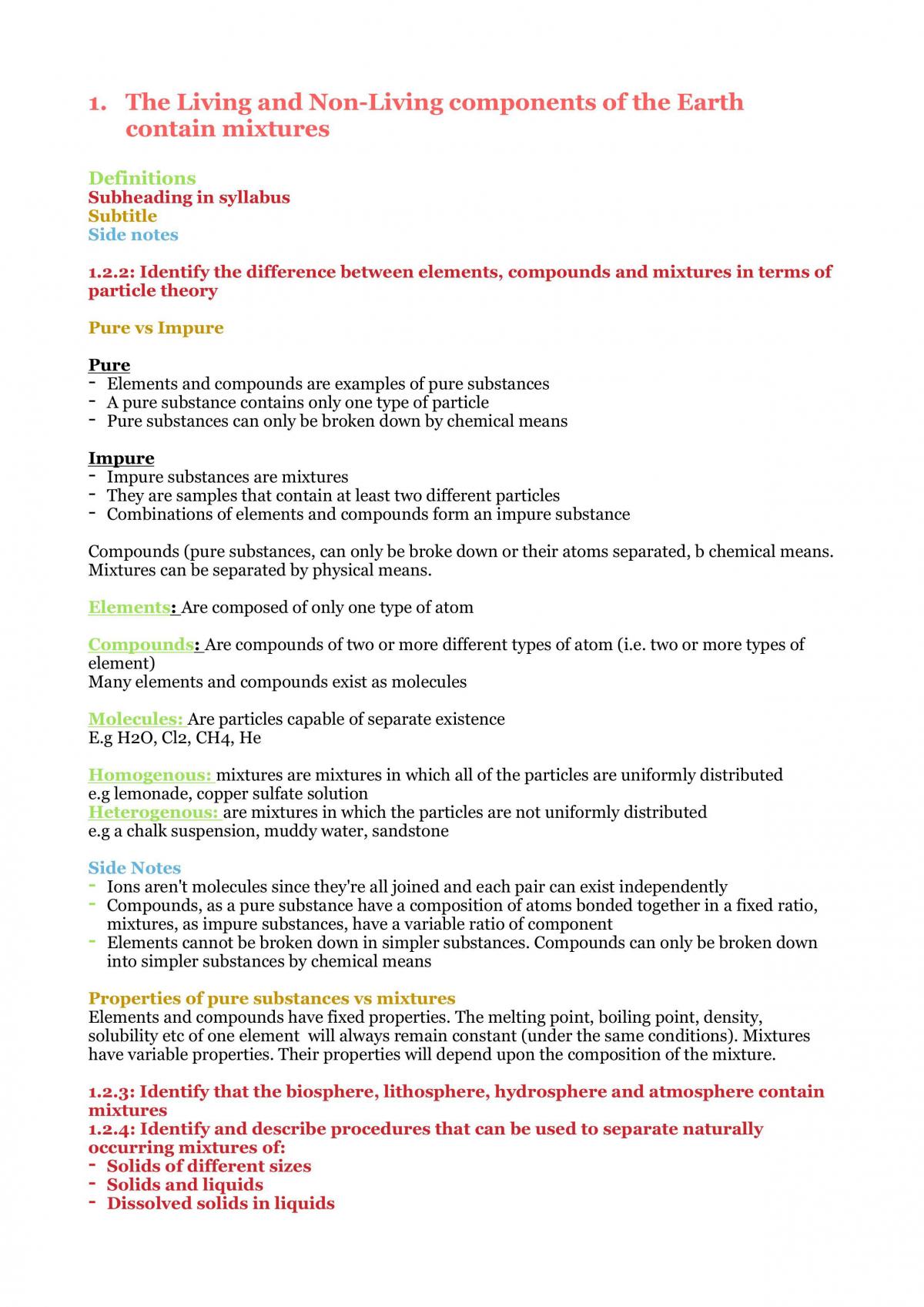 Chem Notes Year 11 Syllabus Complete - Page 1