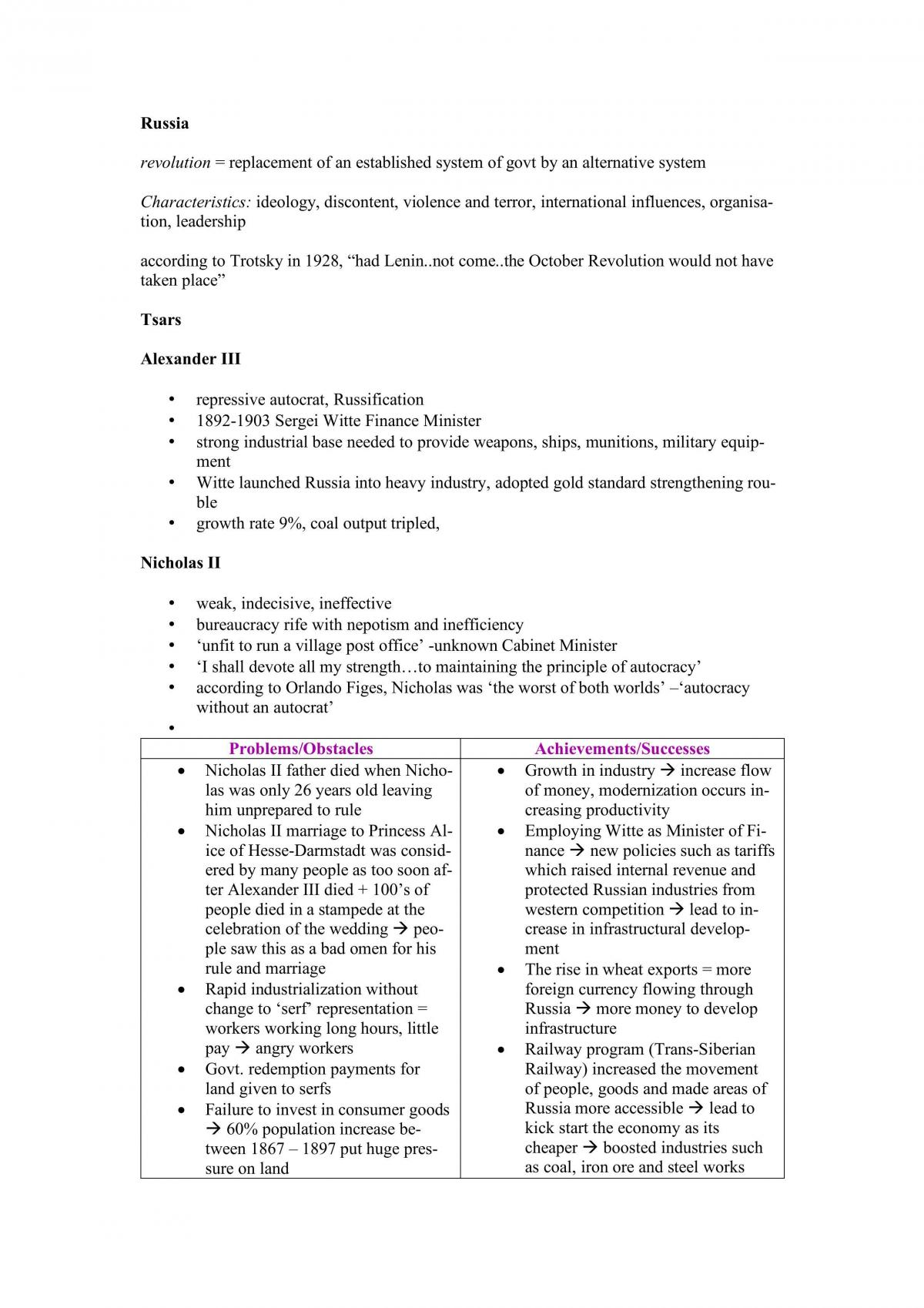 Russia Notes  - Page 1