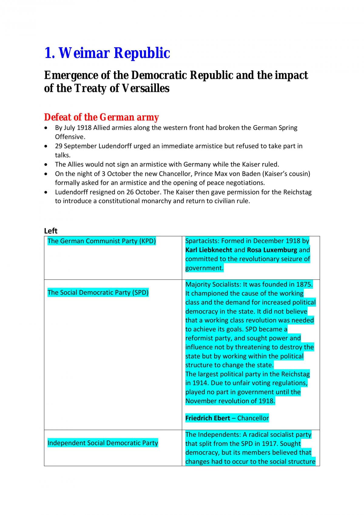 Germany Notes  - Page 1