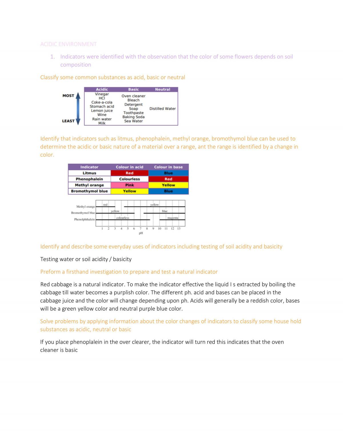 Full Acid Environment Notes Chemistry - Page 1