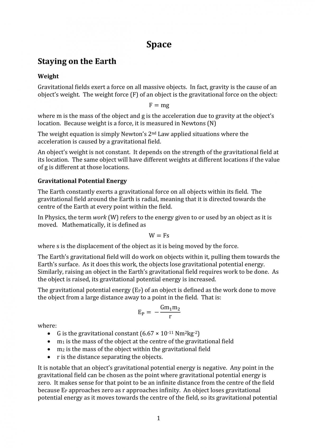 Physics Notes for HSC Topics + Option Topic (Quanta to Quarks) - Page 1