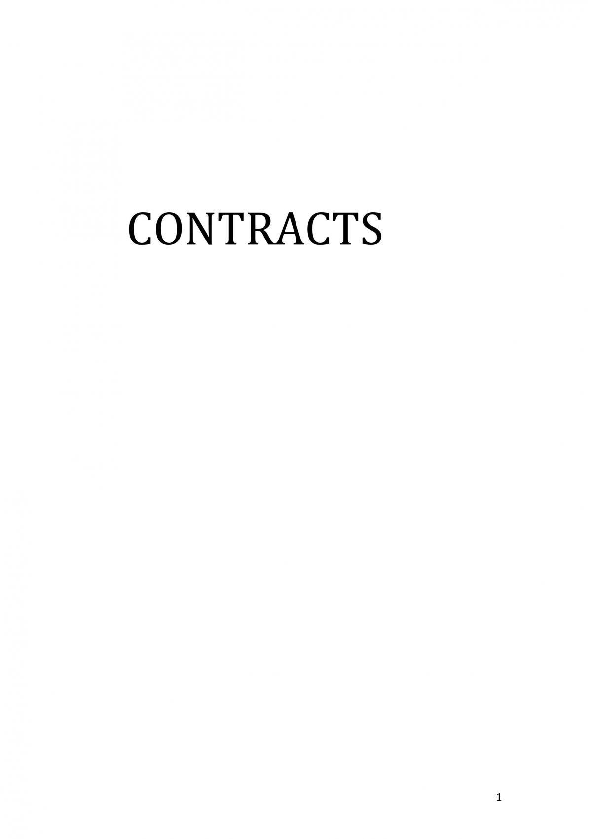 Contract Law Final Notes - Weeks 1-12 - Page 1